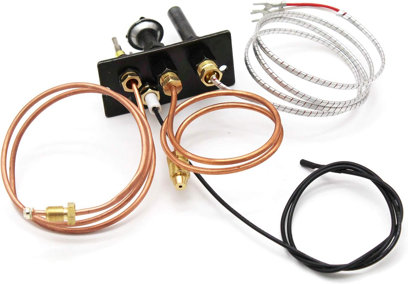 MENSI Propane Natural Gas Pilot Assembly Compatible for HHT, Majestic Pilot Assembly Part 10002265,10002264 for Fireplaces and Fryer with 750mV Thermopile, LP, with NG Orifice