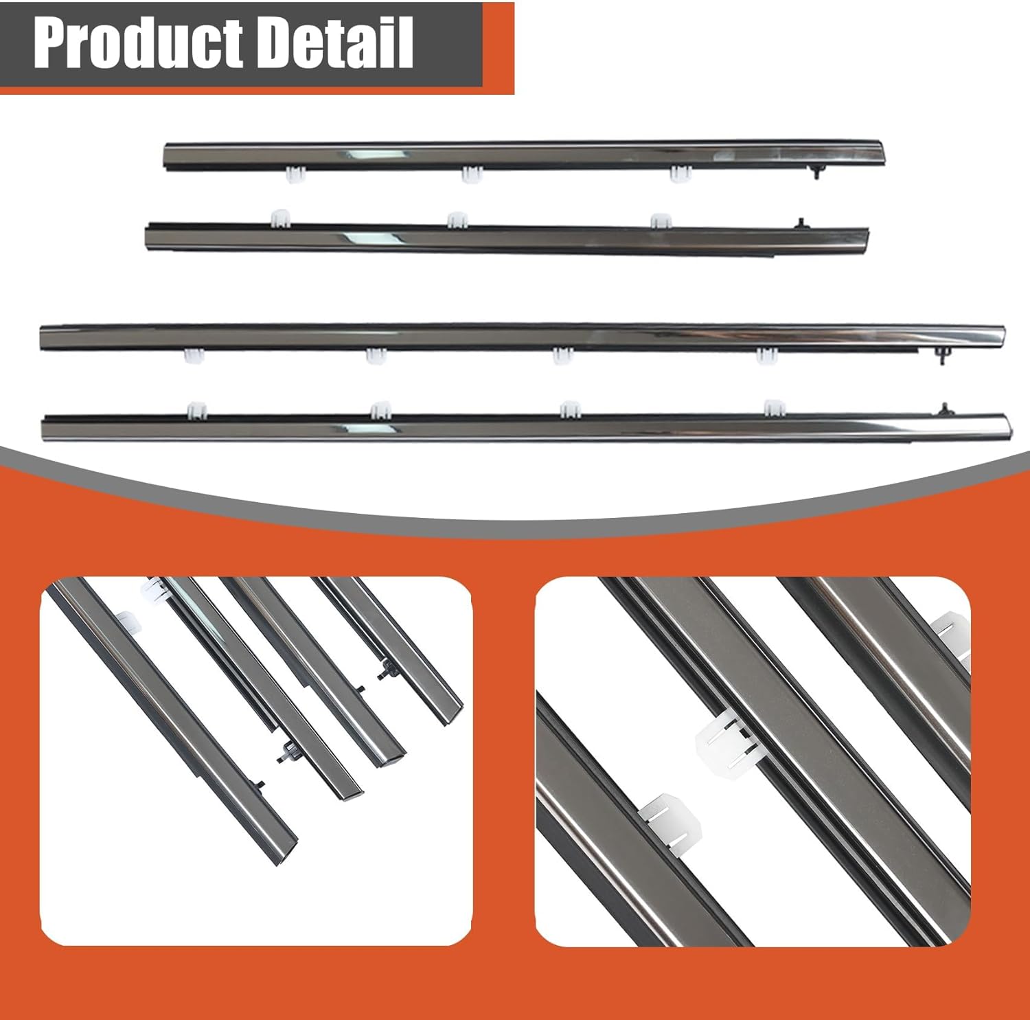 labwork Car Window Moulding Trim Seal Belt Weatherstrip Window Seal Replacement for TSX 2009 2010 2012 2013 2014 Chrome 4 Pieces 72410-TL0-003 72450-TL0-003 72910-TL0-003 72950-TL0-003