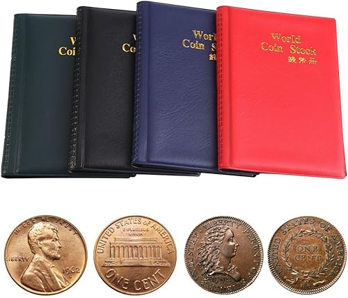Miniatura 8 de Álbum de colección de monedas, 120 bolsillos, 10 páginas, carpeta de almacenamiento de monedas, álbum con soporte para coleccionar dinero,