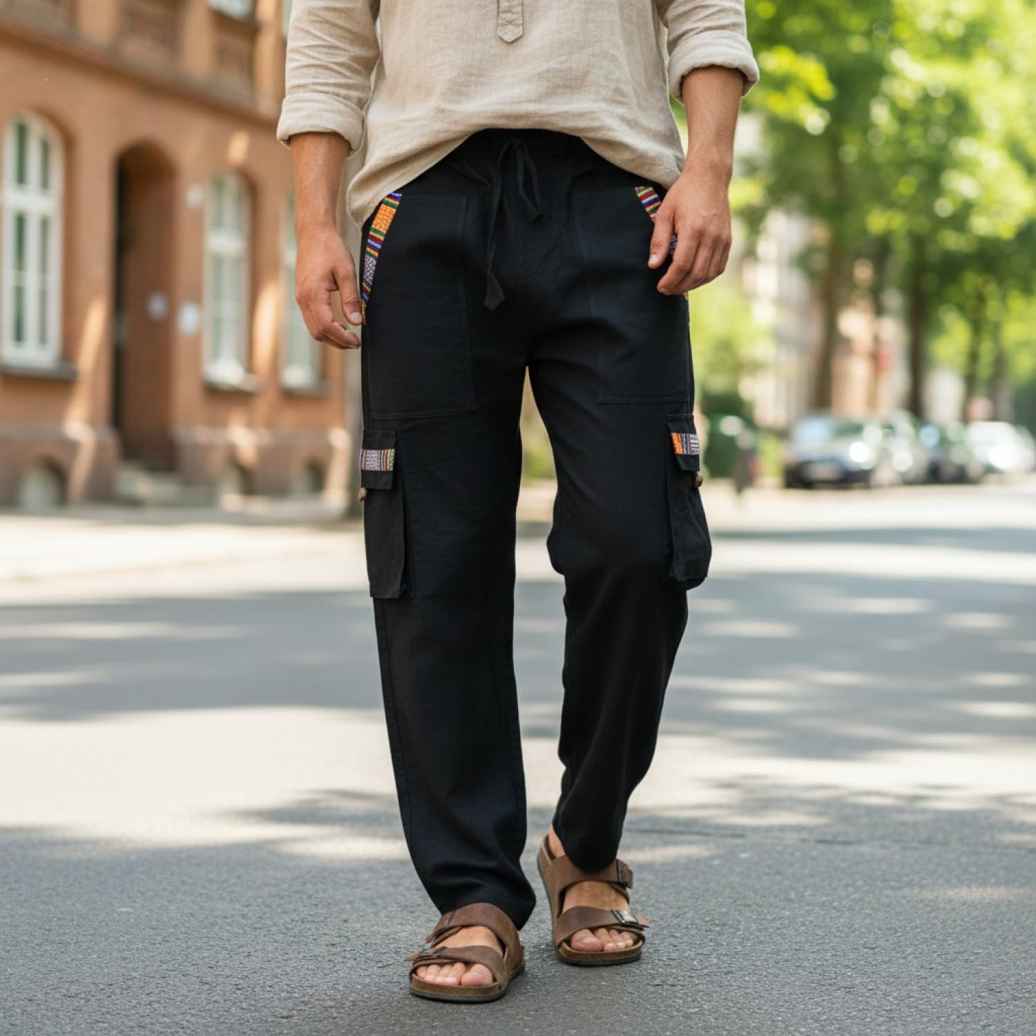 GURU SHOP Yogahose, Goa Hose im Ethnostyle, Herren