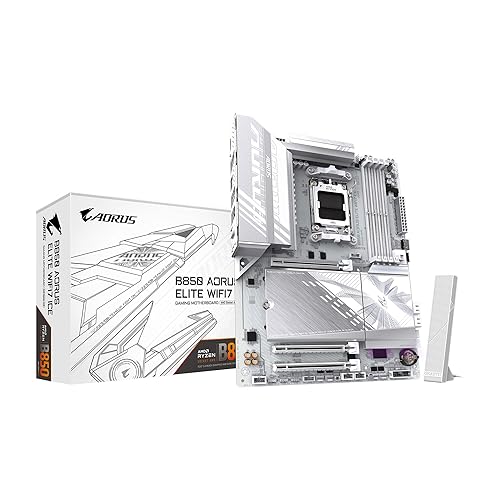 GIGABYTE B850 AORUS Elite WIFI7 ICE AMD AM5 LGA 1718 Motherboard, ATX, DDR5, 3X M.2, PCIe 5.0, USB-C, WIFI7, 2.5GbE LAN, EZ-Latch, 5-Year Warranty - ATX - B850|AE|M.2 x3|WIFI7|ICE