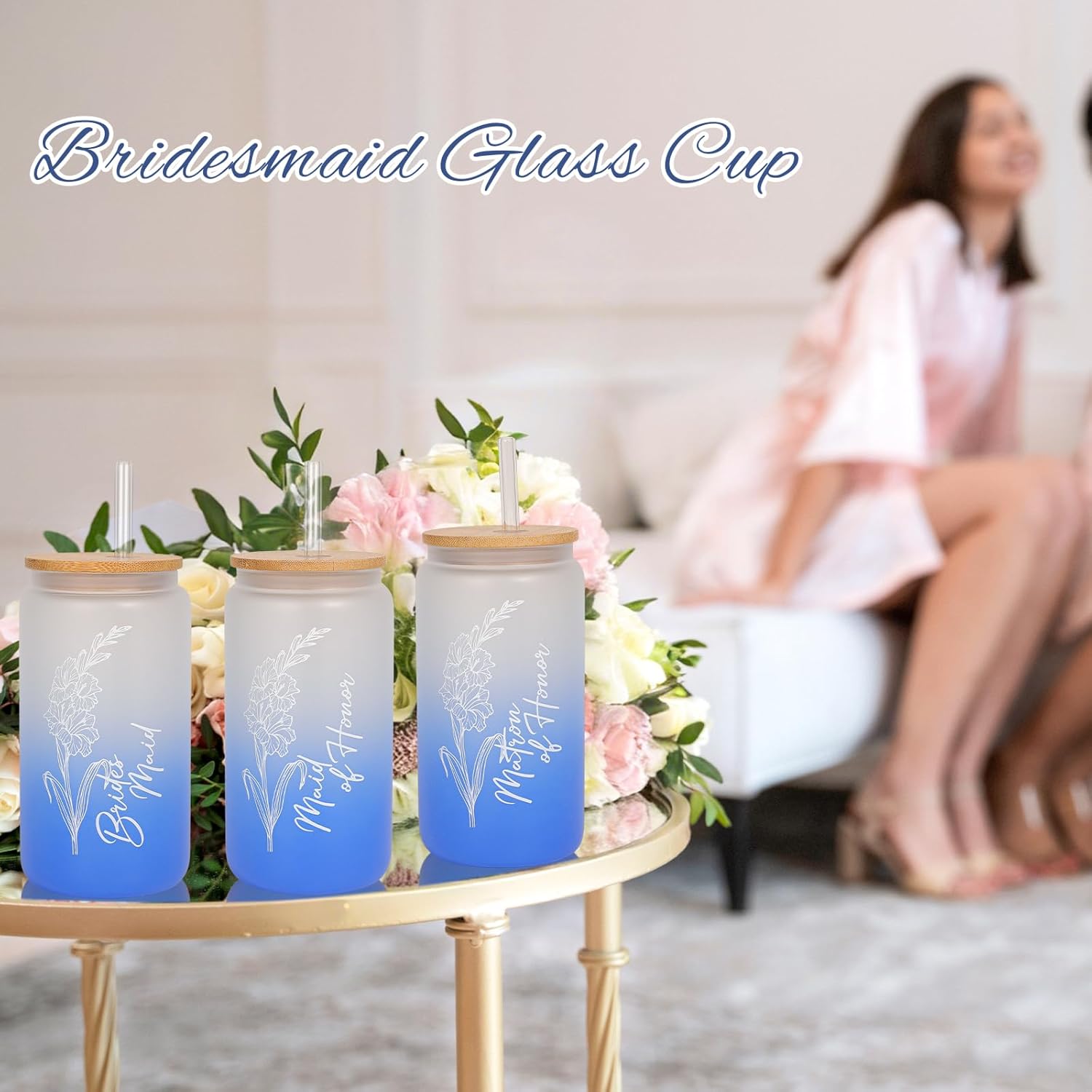 Bridesmaids Proposal Gifts,Will You Be My Bridesmaid Box,Wedding Bachelorette Party Bridesmaids Glass Cup Candle Jewelry Box Gift Set - Image 3