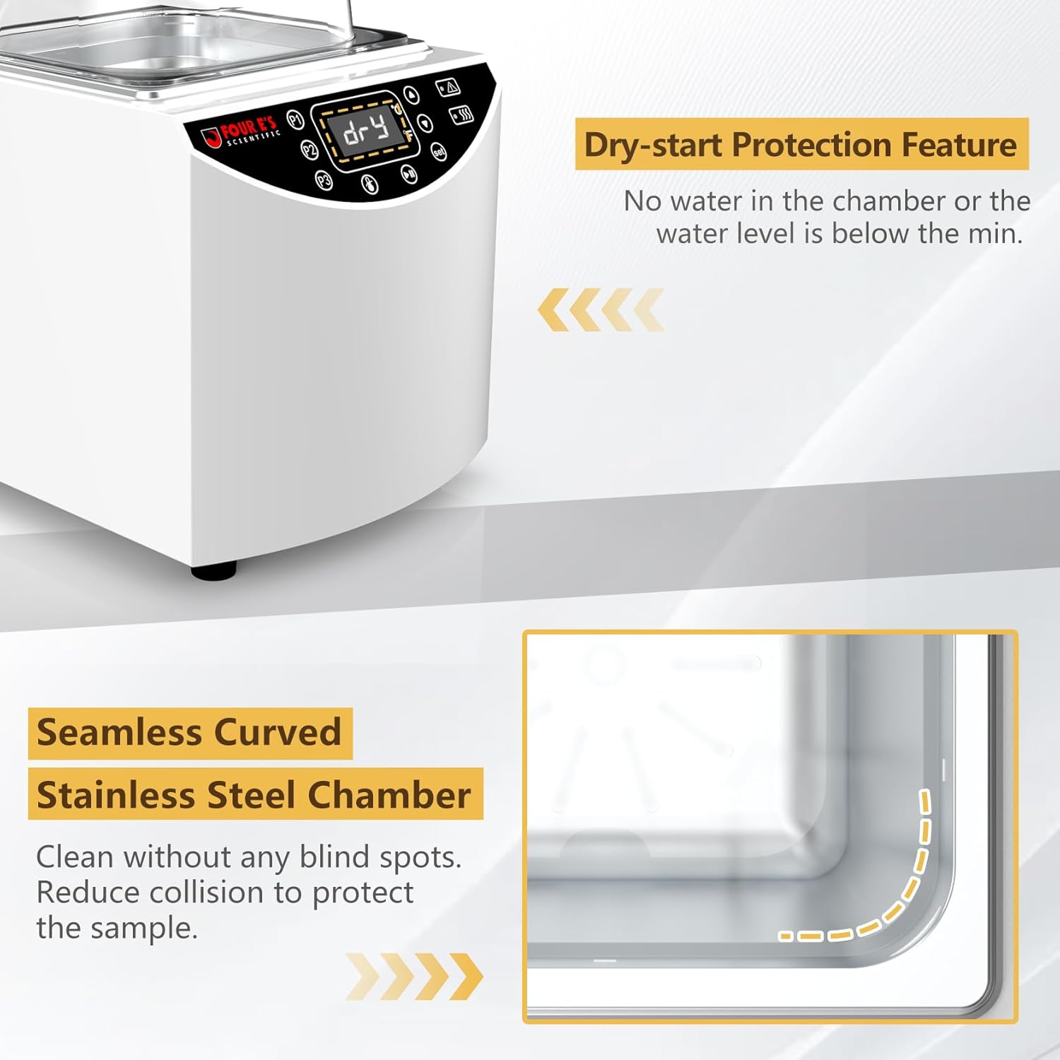 4E's USA Lab Water Bath - Digital 5 Liter Laboratory Thermostatic Water Bath Heater with Precise Temperature Control, Double Safety Features, Easy to Read LED Display