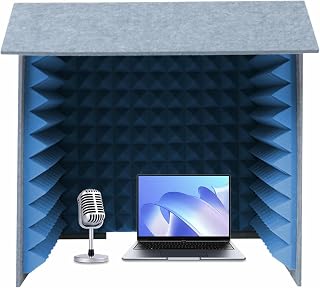 Home Isolation Shield, Desktop Portable Vocal Box, Recording Shield Microphone Booth, Audio Acoustic Noise Isolator Platform for Podcasts Home Studios