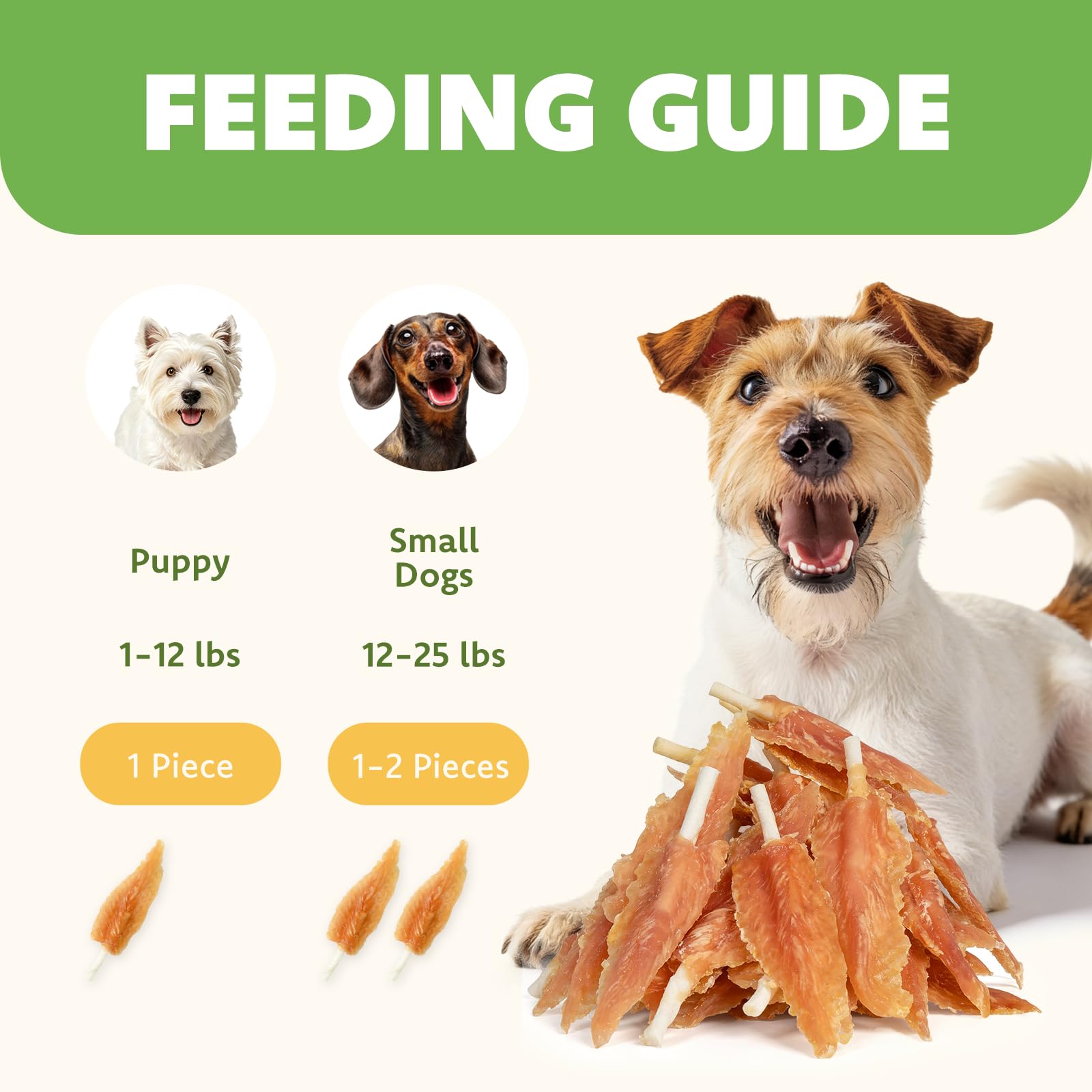 MON2SUN Bâtons torsadés en cuir brut pour chien de 10,2 à 11,4 cm enveloppés de poulet pour chiots et petits chiens, favorise les friandises dentaires (520 g - Lot de 1)