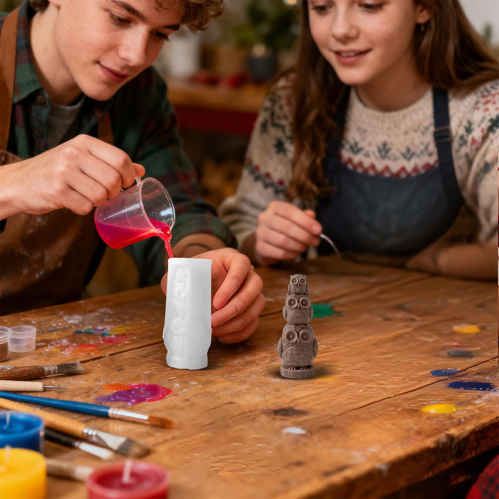 per candele in silicone a forma di animale, 3D , riutilizzabile, impilabile, stampo per candele a forma di animale, per festa del Ringraziamento, vacanze, uffici, casa, scrivania