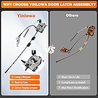 Vista 7 de Yinlowa Ensamblaje de pestillo de la puerta de carga del lado del pasajero trasero derecho con cable y varilla compatible con Ford E150 E250 E350