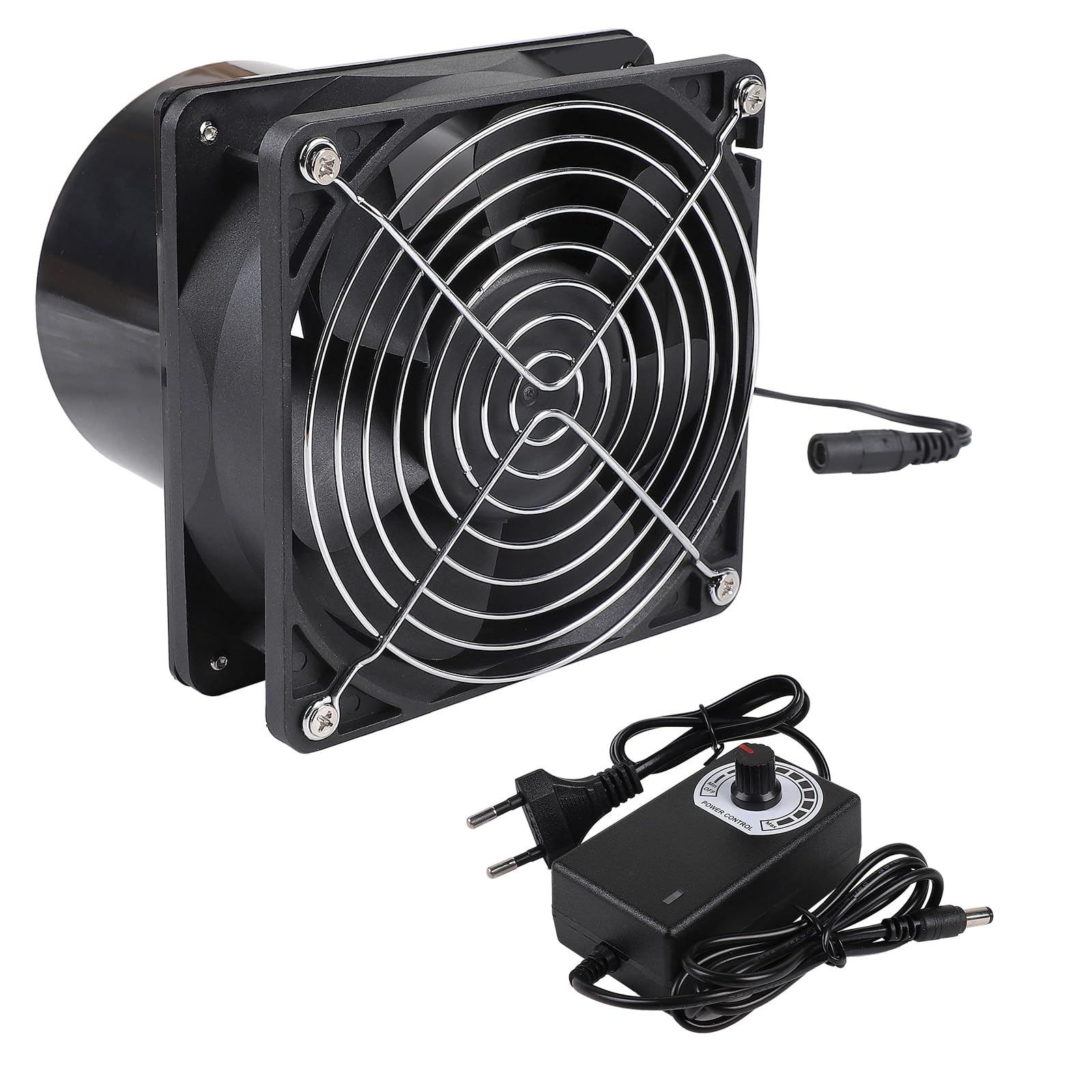 CPROSP Extractor de Aire 100mm con Regulador de Velocidad, Ventilador Extractor de Aire con Rejilla Protectora, Ventilador de Conducto para Cocinas Baños Garaje Sótano