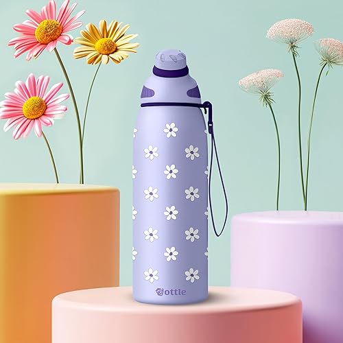 Miniatura 6 de Ottle Reef Roamer - Botella de agua de acero inoxidable, frasco aislado de 34 onzas con tapa a prueba de fugas, sin BPA y asa de transporte, botella