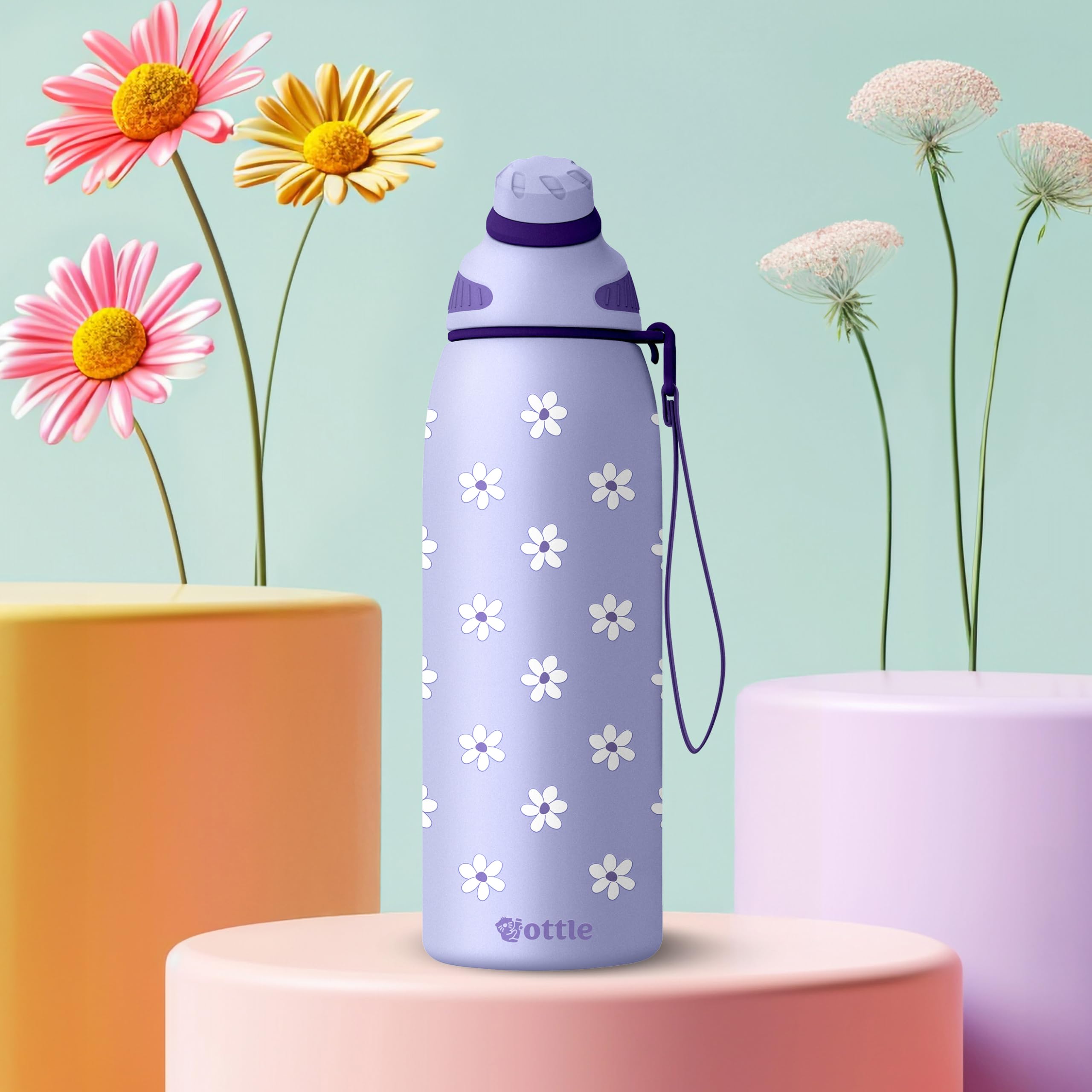 Ottle Reef Roamer 34 Oz Insulated Stainless Steel Water Bottle - Leakproof, Hot & Cold, With Carry Handle