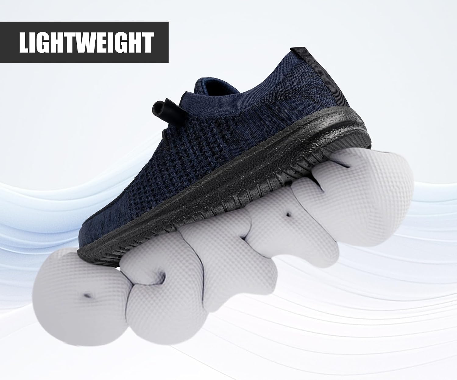 LARNMERN Slip On Steel Toe Shoes Men Lightweight Comfortable Lounging Walking Sneakers Steel Toe Loafers thumbnail