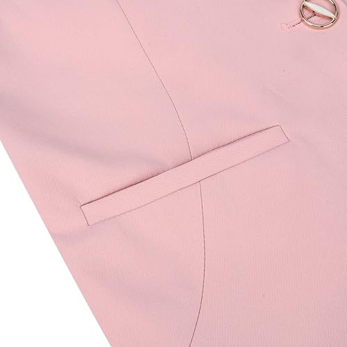 Miniatura 3 de YUNCLOS Conjunto de traje de trabajo de oficina de 2 piezas para mujer, blazer y pantalones de un botón