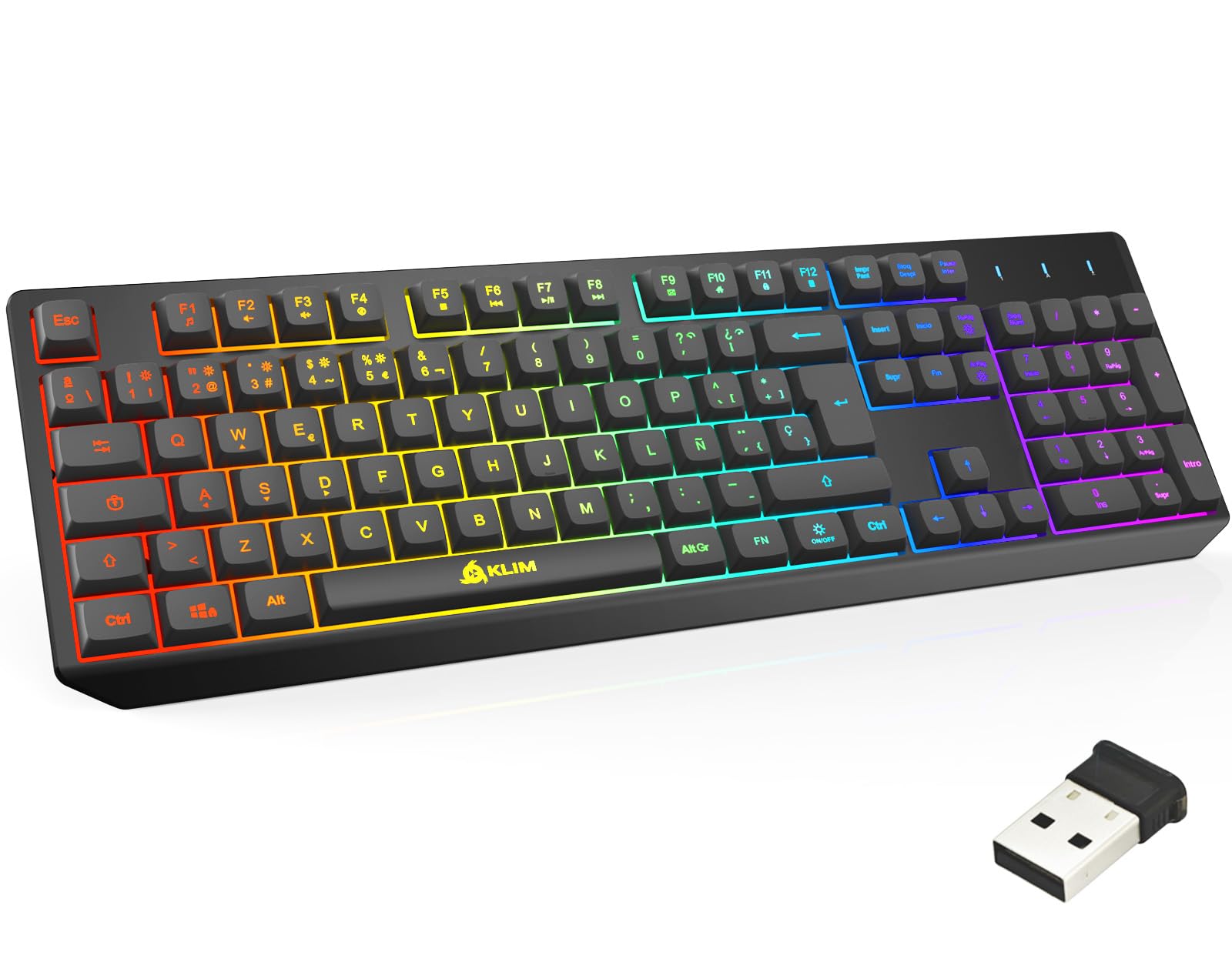 KLIM Chroma Wireless - Wireless Gaming Keyboard - New - Lightweight, Durable, Waterproof, Ergonomic, Quiet Gaming Keyboard - Gamer PC PS4 PS5 Xbox One Mac Keyboard - Black
