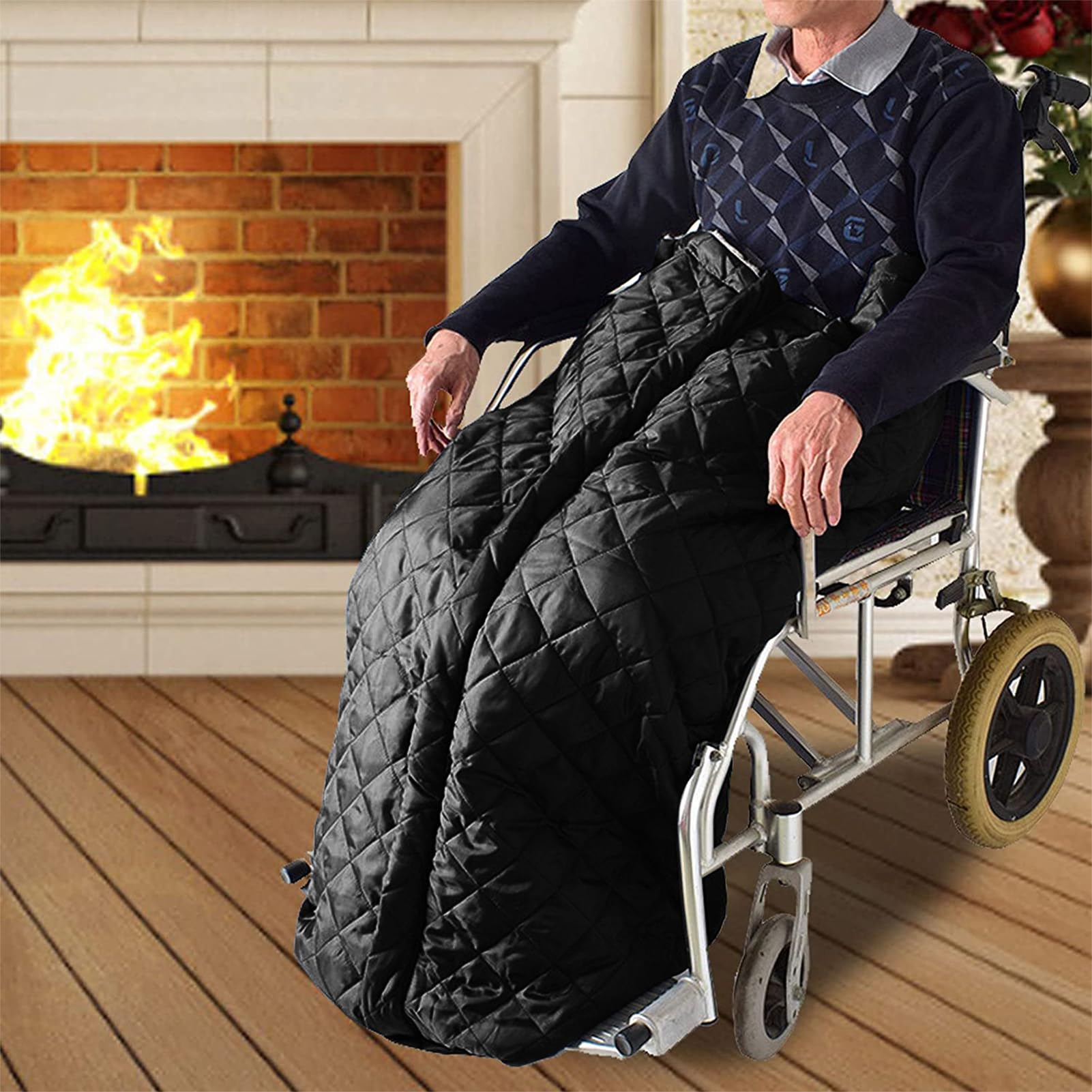 Manta Silla De Ruedas, Manta Felpa Gruesa para Rodillas, Calidez a Prueba De Viento Saco para Silla De Ruedas Adultos, Accesorio para Silla De Ruedas, Actividades Al Aire Libre