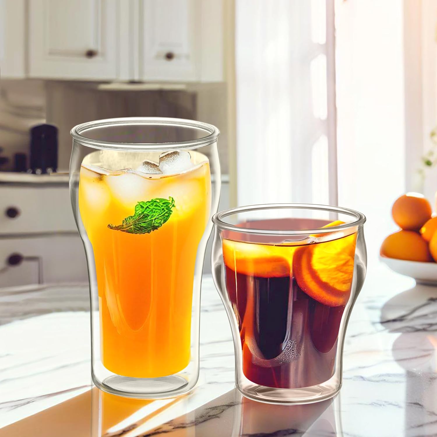 Amazing Abby Rockies Insulated Tumblers - Double-Wall BPA-Free, Shatter-Proof, Dishwasher-Safe Set of 6 with 14-Ounce and 20-Ounce All-Clear Plastic Cups - Image 2