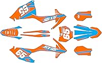 Vista 8 de Kit de gráficos para KTM 85SX SX85 (2018-2023) serie Bold Orange 09 Mil-Dirt Pit Bike calcomanías de motocicleta, calcomanía de carreras