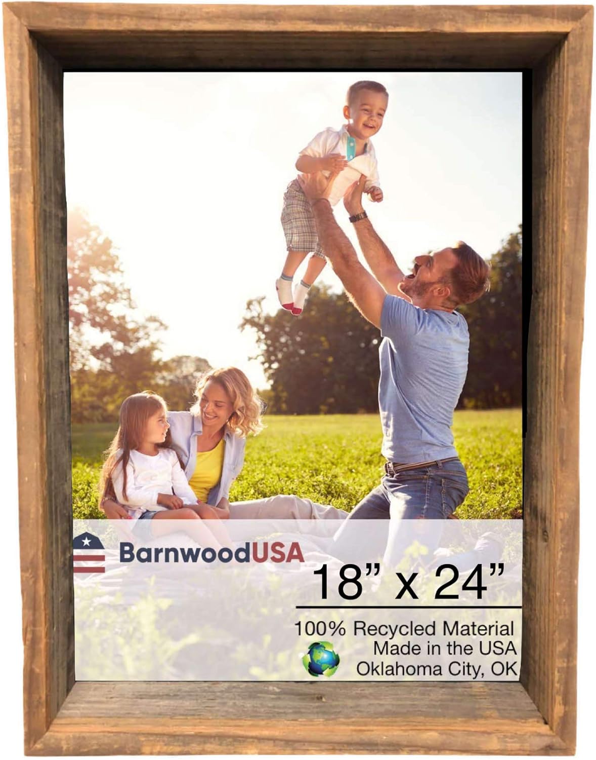 Top Brands BarnwoodUSA | Custom Rustic Farmhouse Collectible Shadow Box Picture Frame | Made of 100% Reclaimed and Recycled Wood | Shadow Box Style to Display Collectibles, Photos, Antiques | 18 x 24