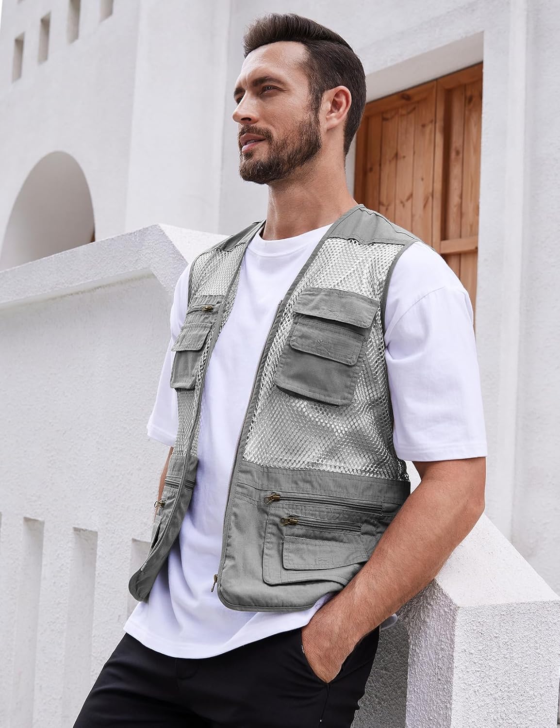 Gihuo Men's Fishing Safari Vest with Pockets for Summer Travel - Image 3