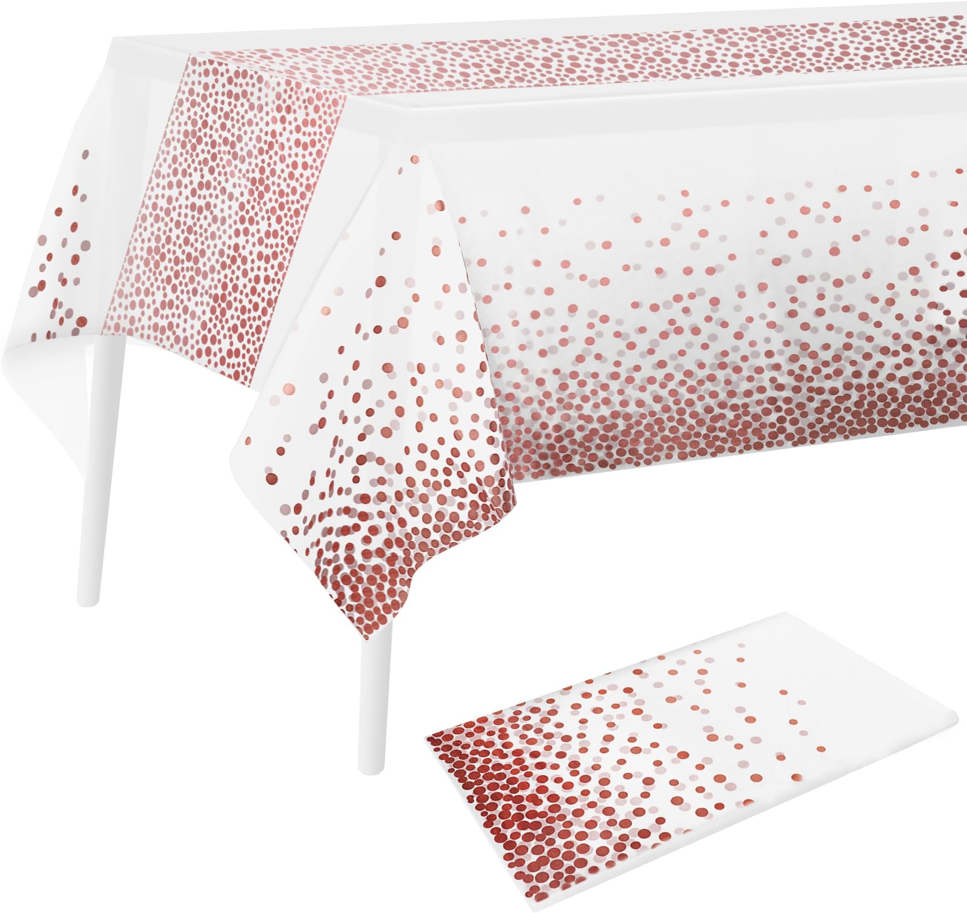 – Disposable Table Cloth, 274 x 137 CM Plastic Party Tablecloth, Stain Resistant Waterproof Oil Proof Long Rectangle Table Cover for Birthday Wedding Family Gathering (6 Seat)