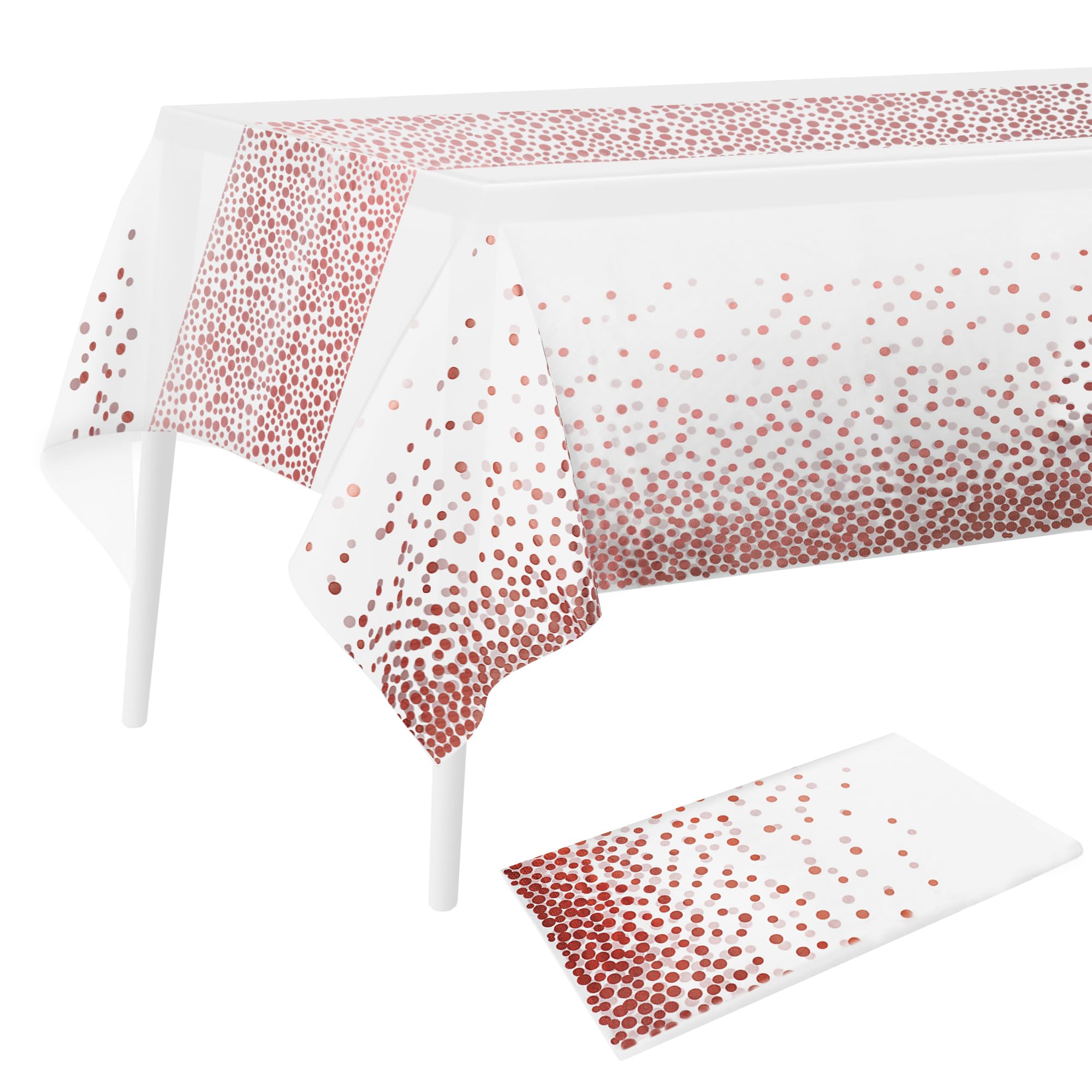 Milifox Disposable Table Cloth, 1 Pack Plastic Table Cover 274 x 137 CM for Bridal Shower Wedding Birthday Party Decoration, Long Rectangle Tablecloth Stain Resistant Waterproof Oil Proof (6 Seat)