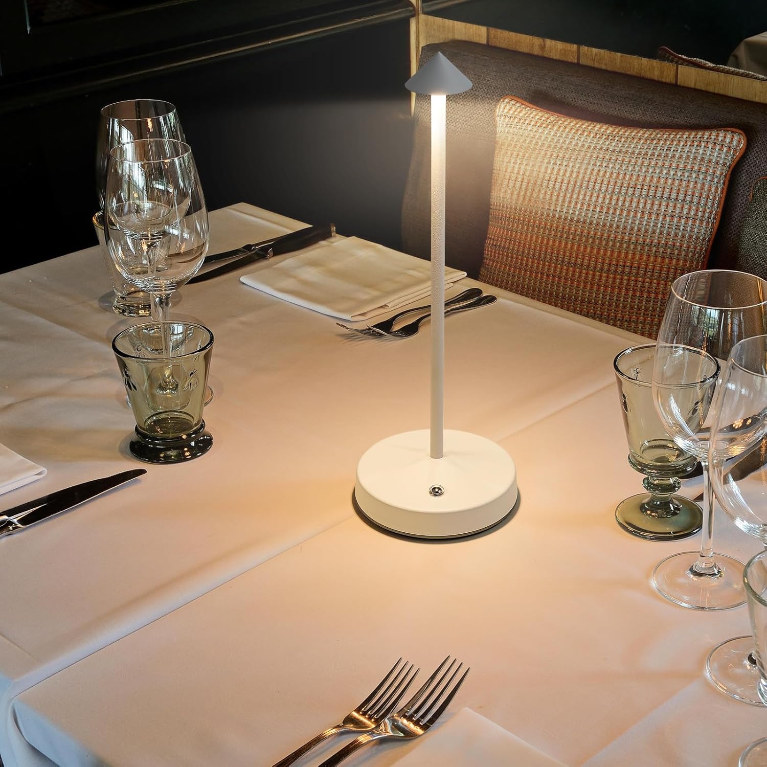 3w Led Cordless Rechargeable Table Lamps,3000 Mah Battery Operated Lamp 2 Level Led Table Lamp Small Touch Table Lamp in Aluminium 3000k Dimmable Table Lamps Set of 2 (White)