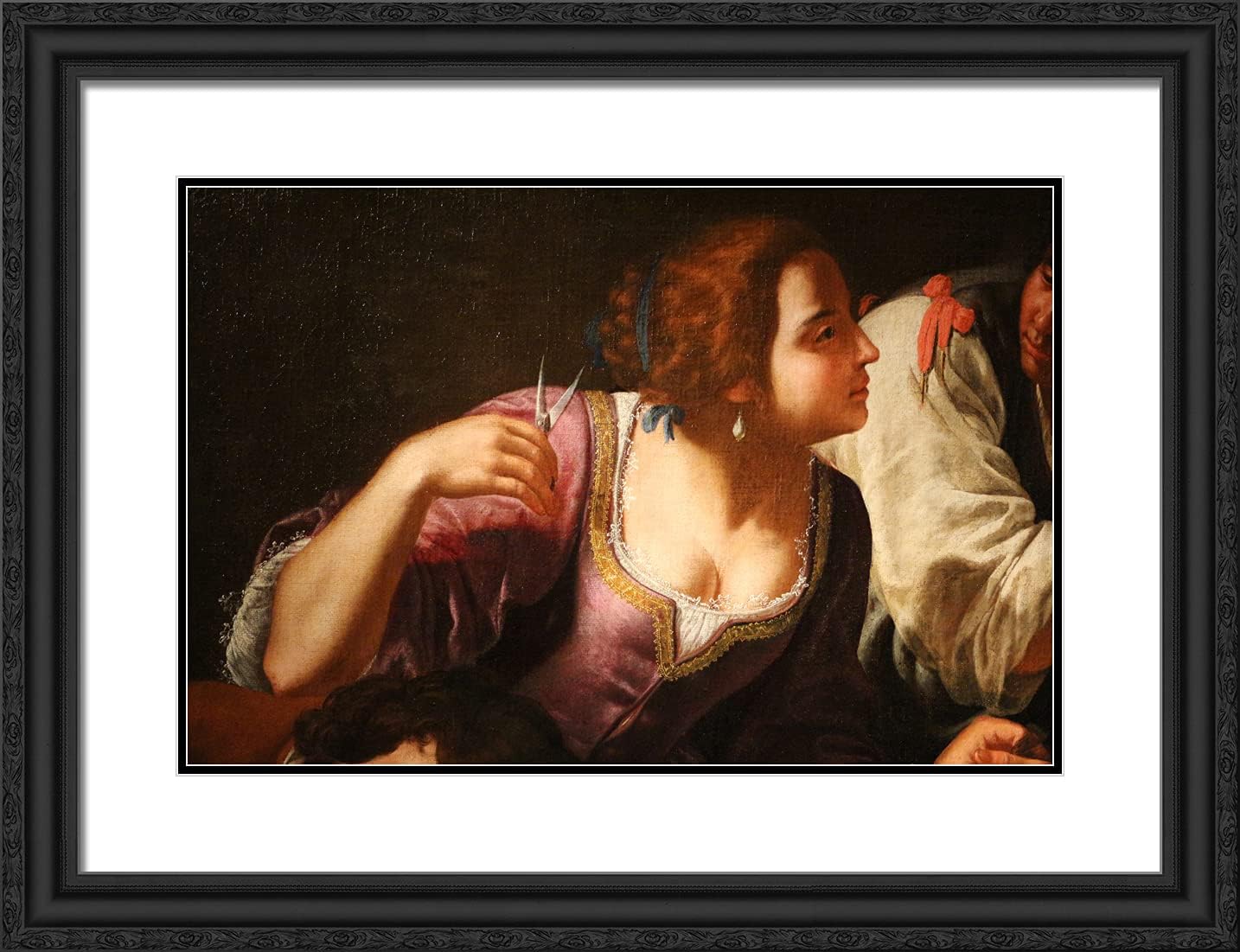 ArtDirect Gentileschi, Artemisia 24x19 Black Ornate Framed Art Print with Double Matting Titled: Samson and Dalila