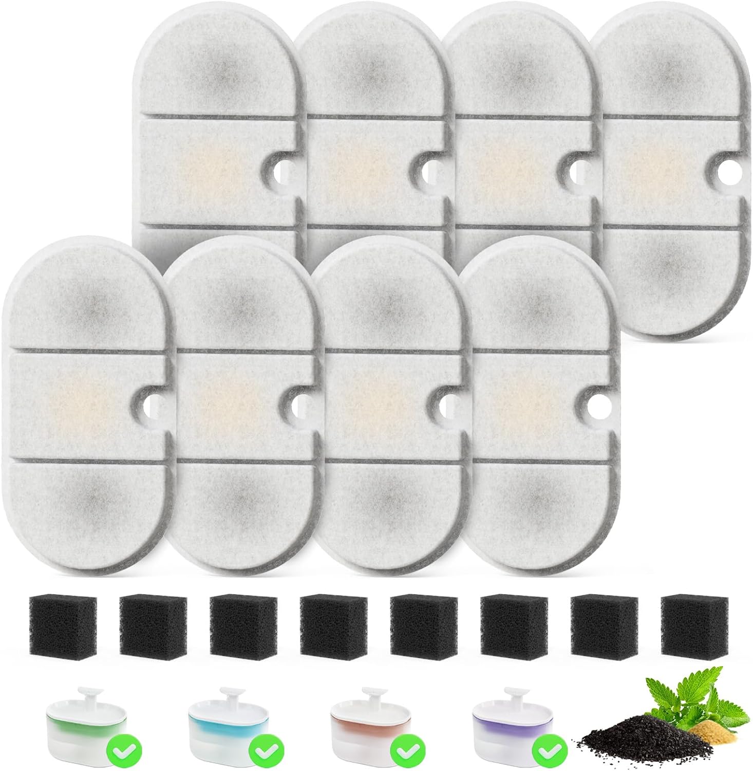 Filtros Repuesto para Fuente de Agua 2.1L | 16 Piezas | ITSCUTE