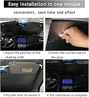 Vista 8 de Parasol Divertido de Coche con Dibujos Animados para Parabrisas Delantero, Protector Solar Endurecido, Cubierta Protectora de Visera Solar Plegable