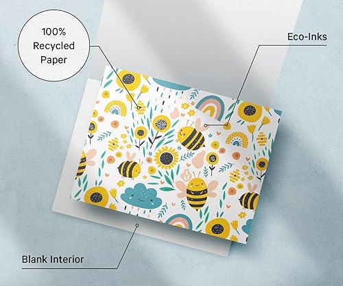 Miniatura 7 de Twigs Papel  Tarjetas de felicitación surtidas de abejorros  Tarjetas de papelería con sobres, tarjeta de agradecimiento, tarjetas de notas en