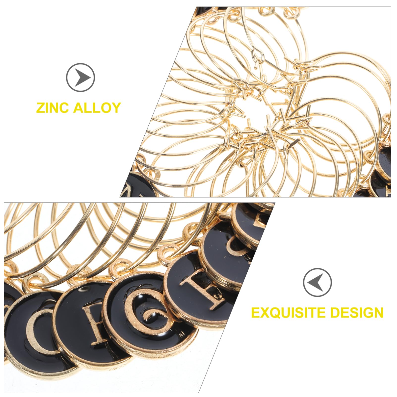 5 Ensembles Marqueurs De À Alliage Zinc De Étiquettes Décoratives Pour Verres À Avec Anneaux Identifiants Amusants Pour Et Dîners Accessoires Réutilisables Et 26 Pièces * 5