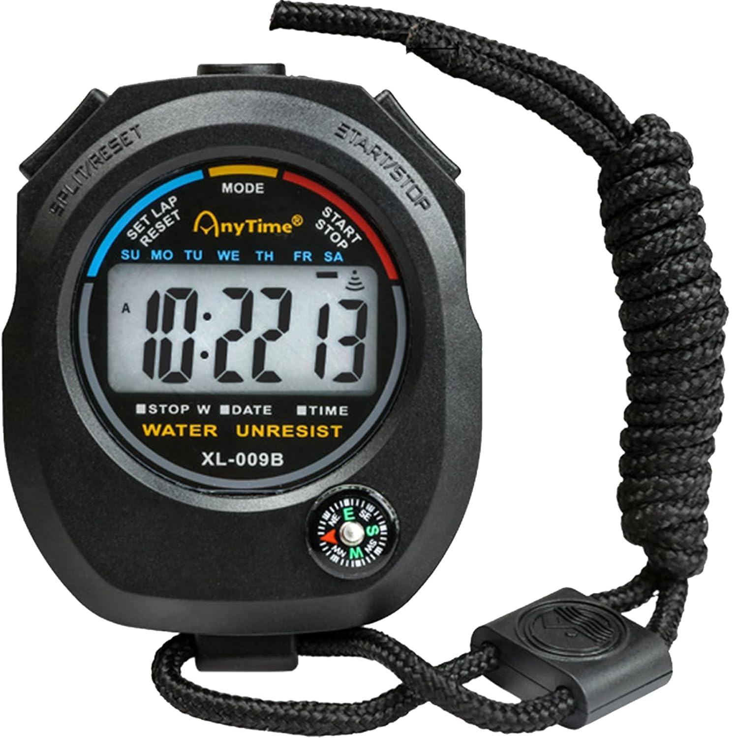 Stopwatch, Sports, Multi-Functional Learning Timer, Alarm Clock, 0.01 Stopwatch Timing, Compass Hand, Date Display, Running Exercise, Large Screen, Strap Included-image-14