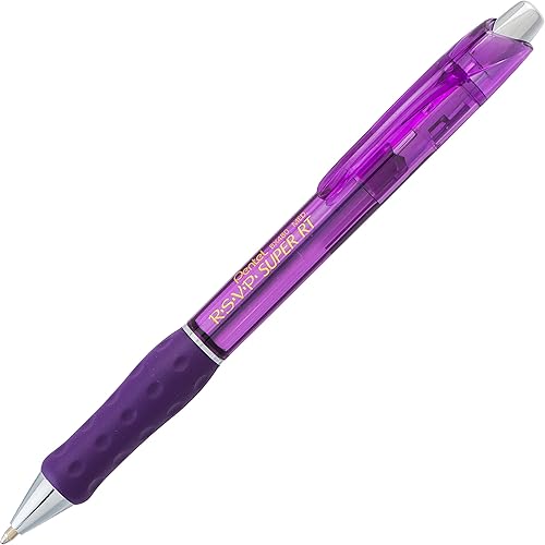 Miniatura 3 de Pentel RSVP Super RT - Bolígrafo (0.039 pulgadas), línea media, tinta violeta, caja de 12 unidades (BX480-V)