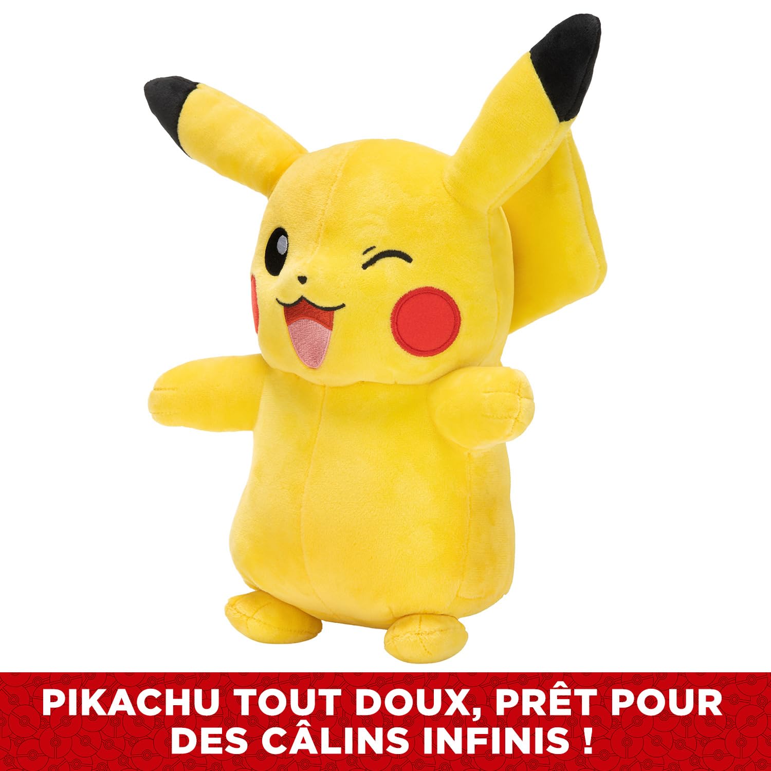 BANDAI - Pokémon - Peluche Pikachu 30 cm Toute Douce - Pokémon Pikachu Licence Officielle - Idée Cadeau Peluche Enfants Ados ou Adultes - Jouet Enfant 2 Ans et + - PKW97730