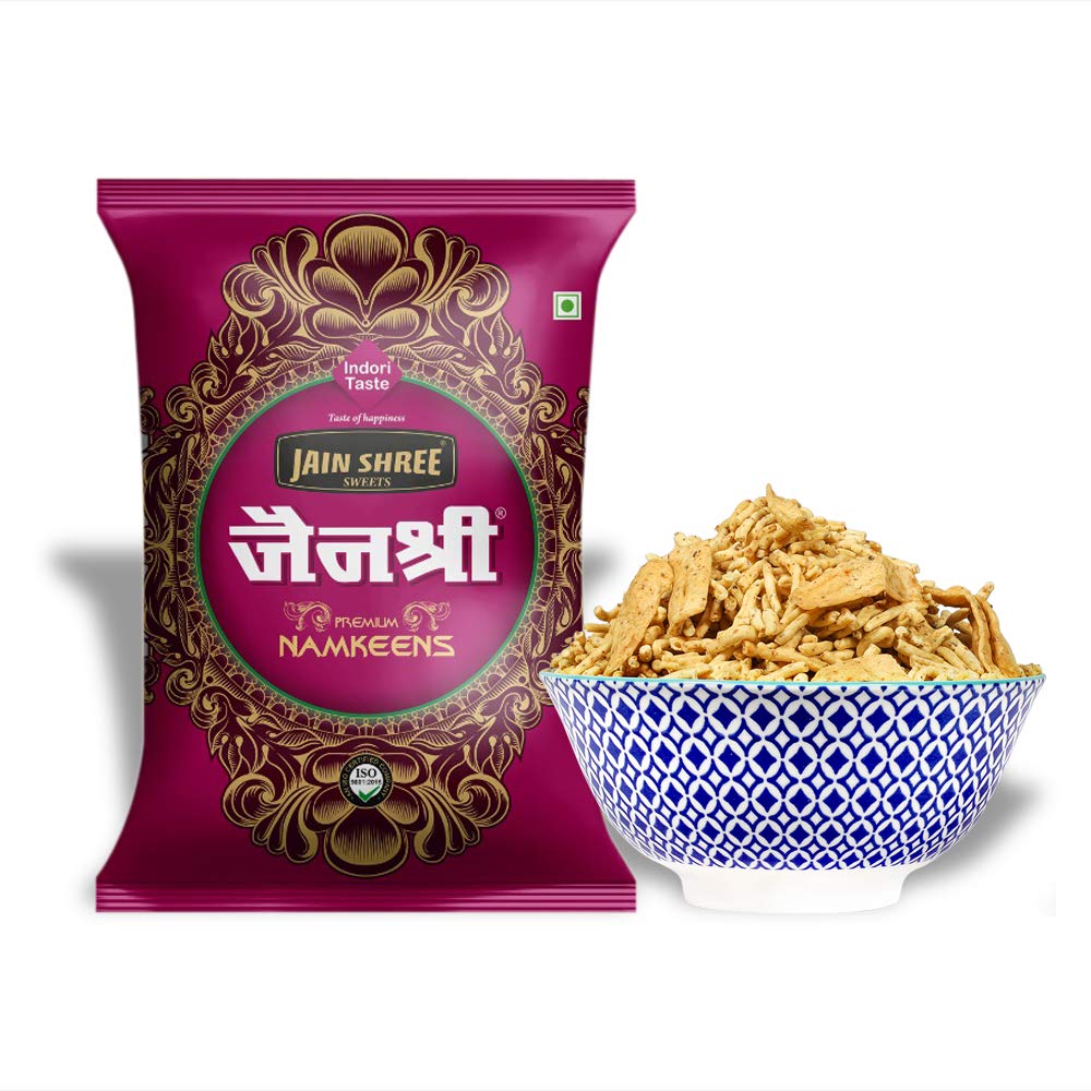 Jain Shree Sweets SEV (with PAPDI) | Ghar ki Sev | | Spicy Sev Papdi | Indori Taste | Made of Besan | 400gm