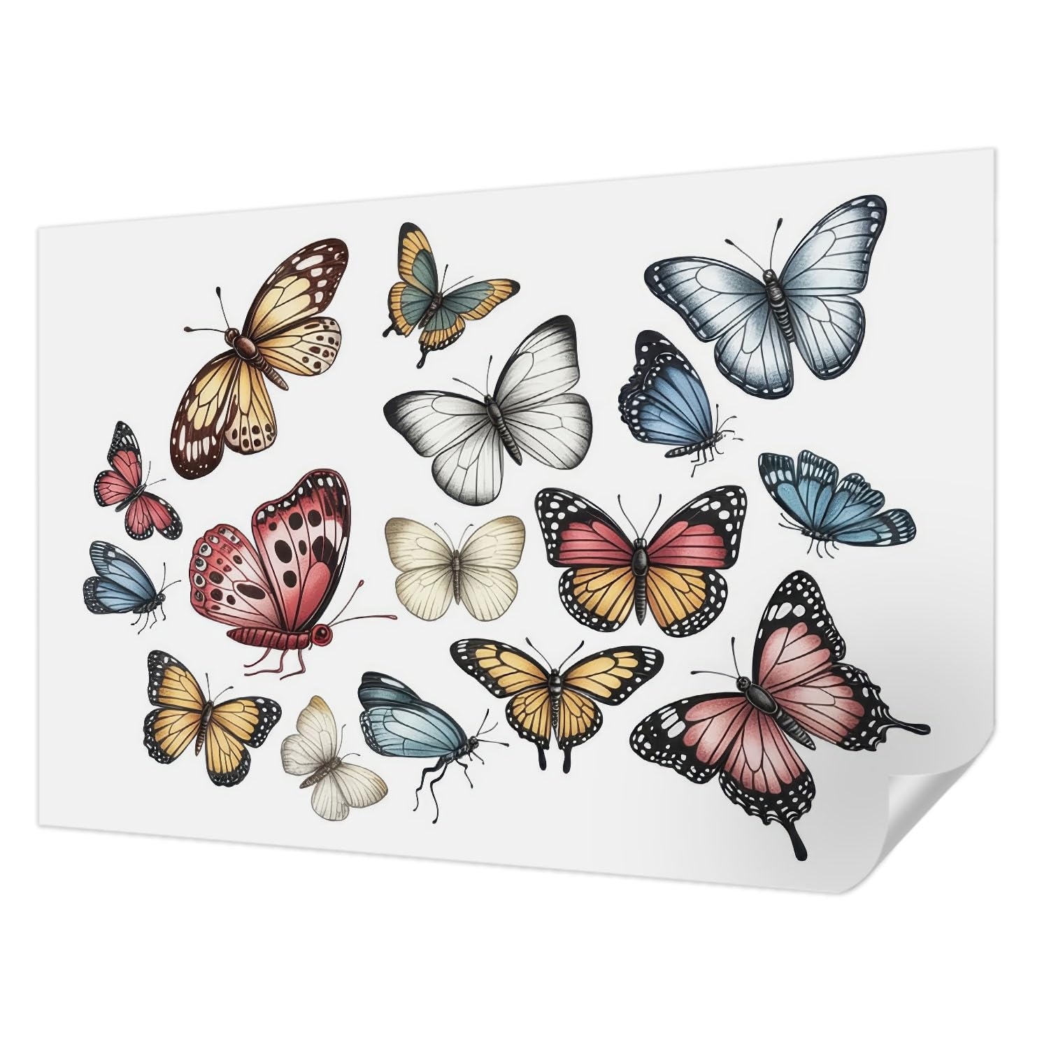 Décor Mural Adhésif 104x70 cm Tulup papillons paradis pour salon moderne