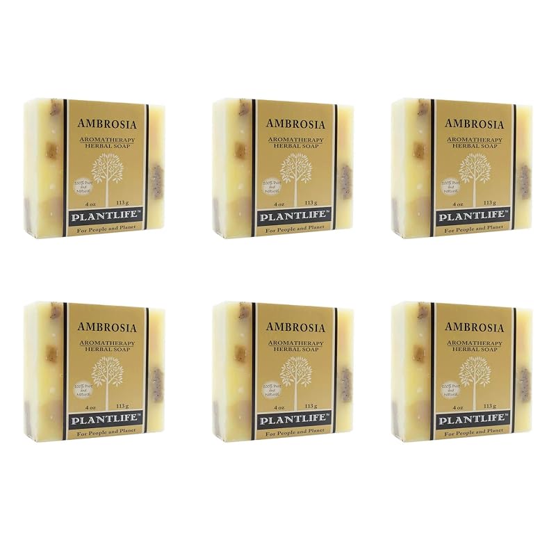 Sabonete em Barra Natural Plantlife Ambrosia, Pacote com 6