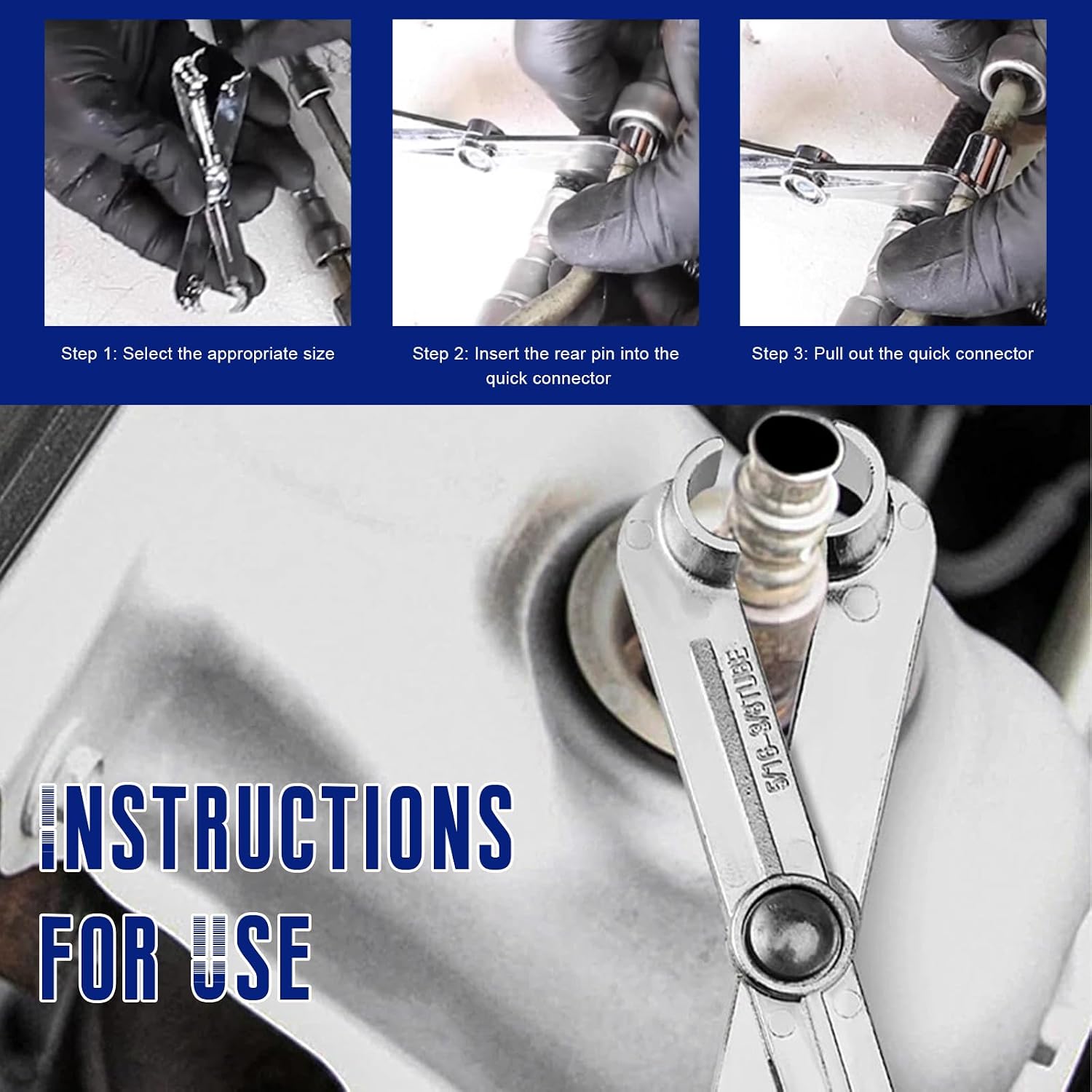 Scissor Fuel Line Disconnect Tool, Auto Fuel Filter Removal Tool for 3/8" 5/16" Line Quick Disconnection, Multipurpose 2-in-1 Disconnect Scissor Wrench for Heater A/C Lines