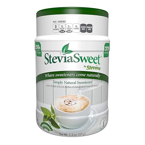 Steviva SteviaSweet - Extracto puro de stevia en polvo fino sin OMG edulcorante bajo en carbohidratos (1.3 onzas)