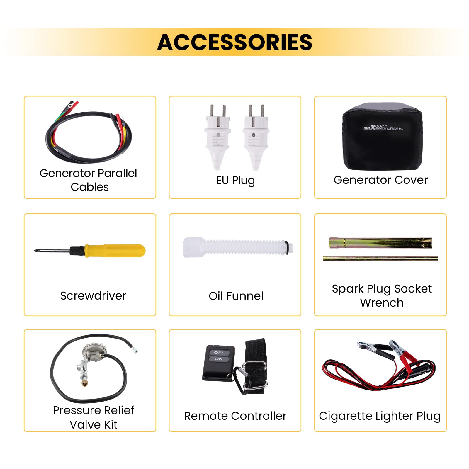 maXpeedingrods Generator falownika 3500 W, podwójny paliwo, 4-suwowy, z USB i gniazdami 230 V, generator prądu, cyfrowy, cichy, lekki, na kemping, podróż, garaż