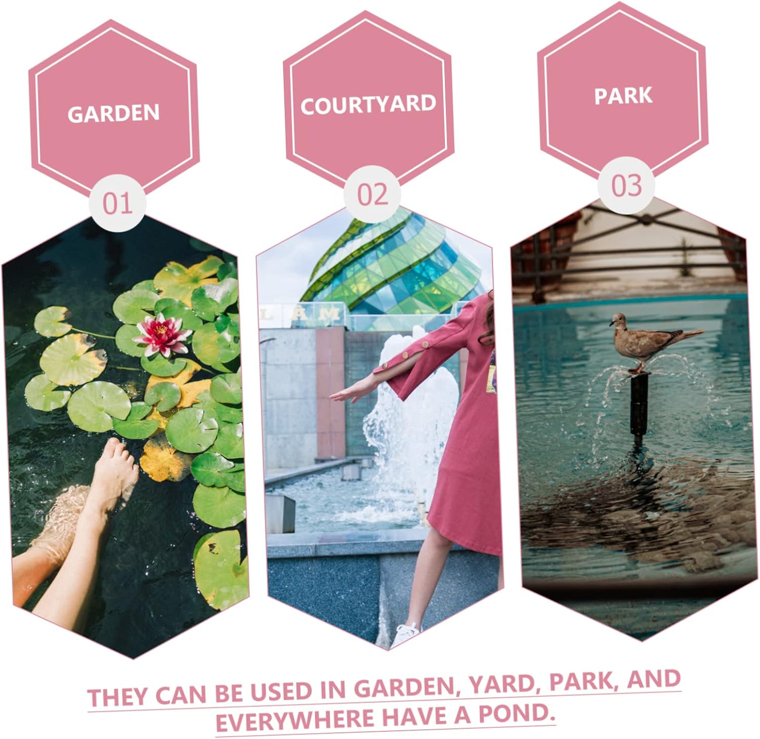 BESPORTBLE Solar Floating Lotus Fountain for Garden Pond Solar Water Fountain Battery Decorative Water Feature for Outdoor Spaces