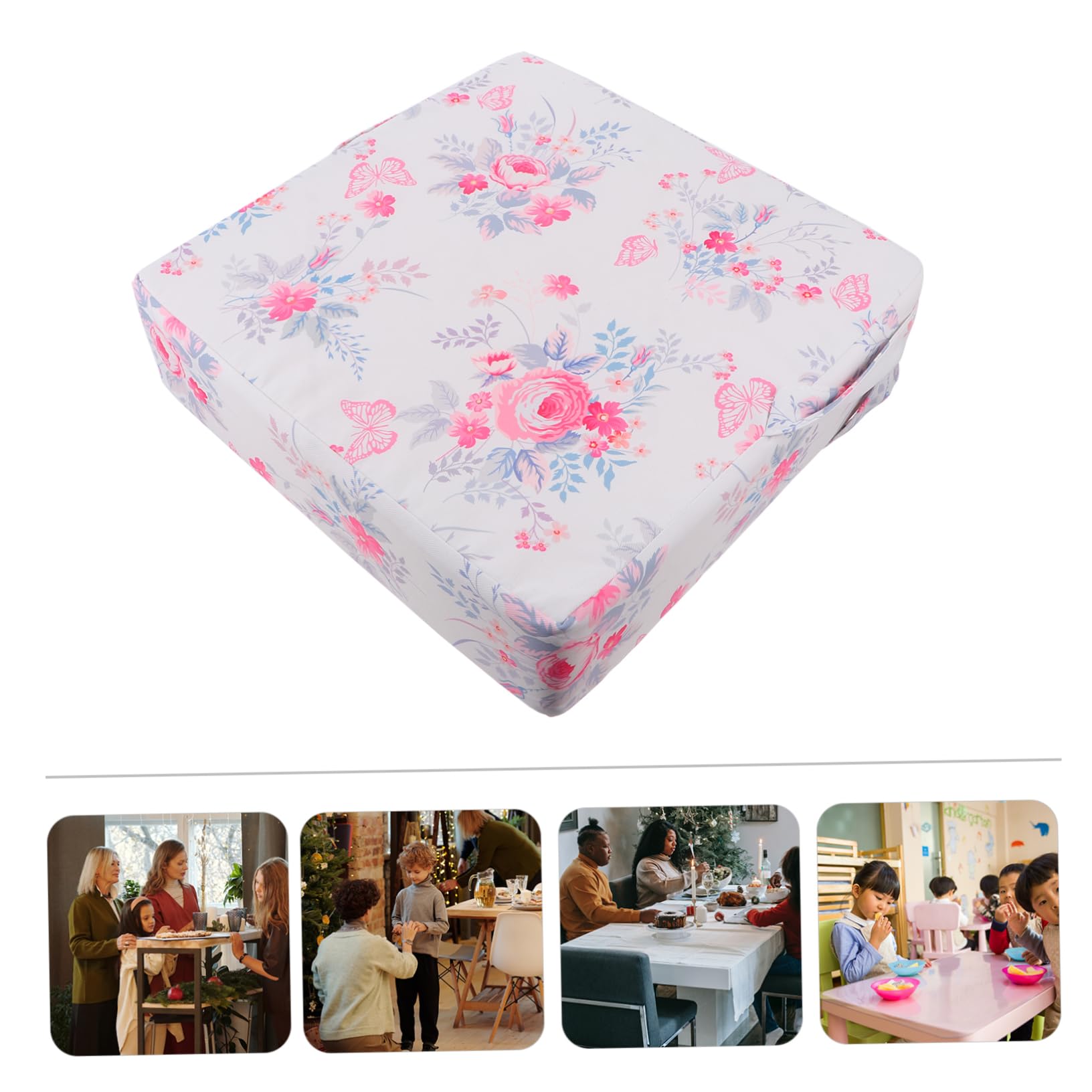 Abaodam 1 Pc Cojín elevador infantil taburetes tabueretes niños elevador de silla ajustable sillas de comedor Cojín de telesilla Cojín de aumento silla rosa aumentó cojín del asiento bebé