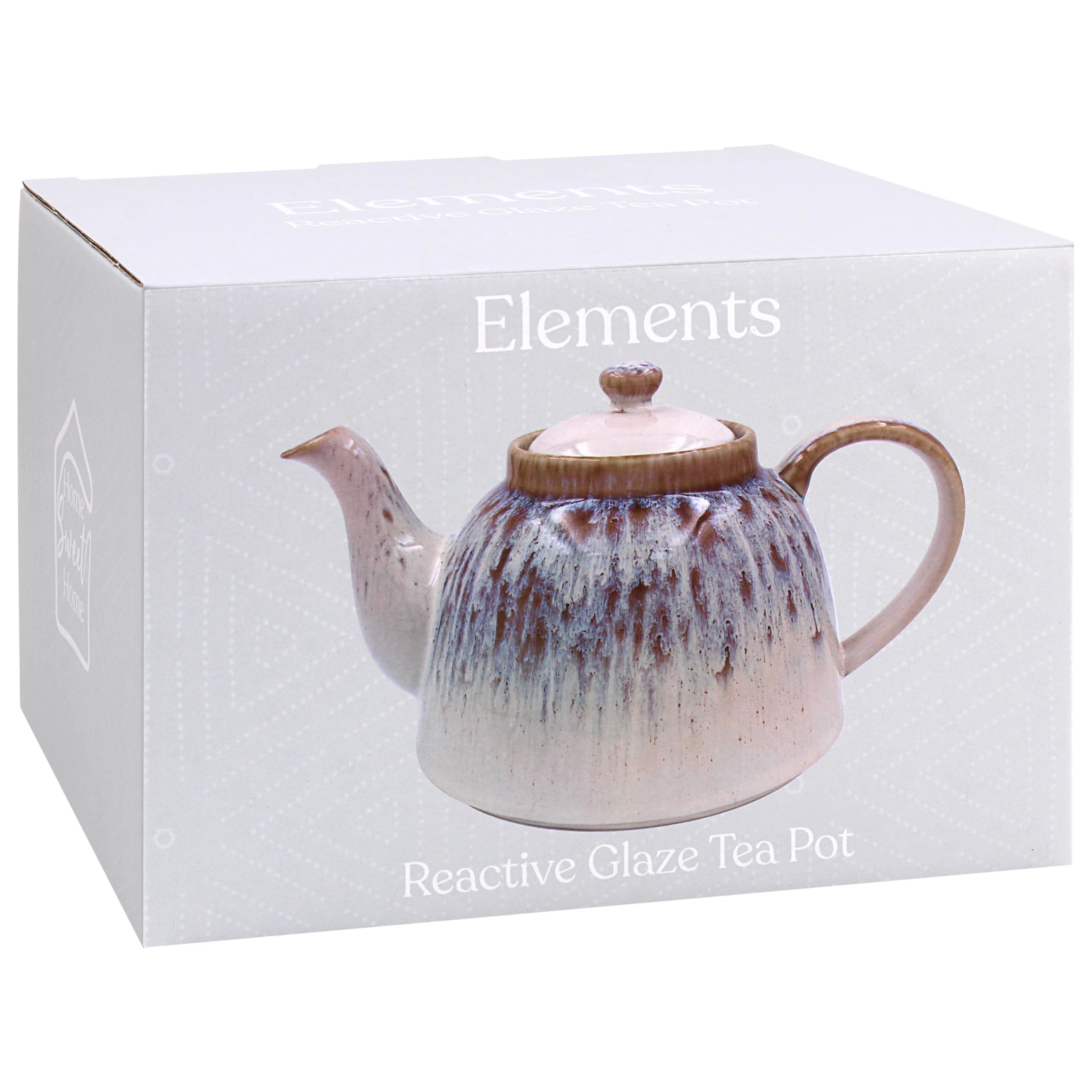 L & P Home & Gifts Gold Lesser & Pavey Elements Reactive Glaze Teapot | Kitchen Accessory For Home Use | Durable Design For Everyday Tea | Stylish Teapot For Home And Office Without Strainer,