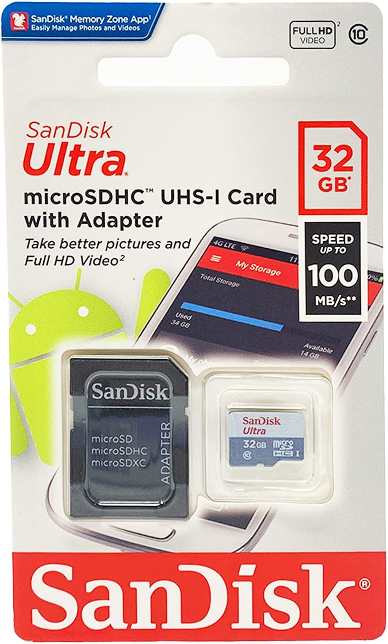 Sandisk Ultra 32GB Micro SDHC UHSI Card with Adapter