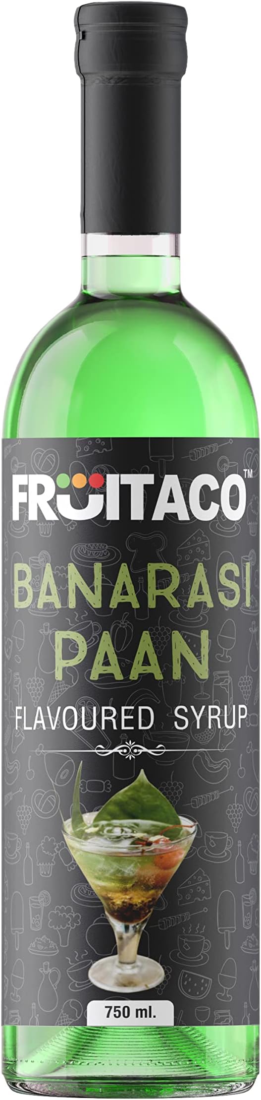 Fruitaco Banarasi Paan Syrup: Perfect Mixer For Enhancing Mocktails & Cocktails, Drinks, And Mojitos At Parties, Conveniently Packaged In A 750Ml Bottle For All Your Mixing Needs