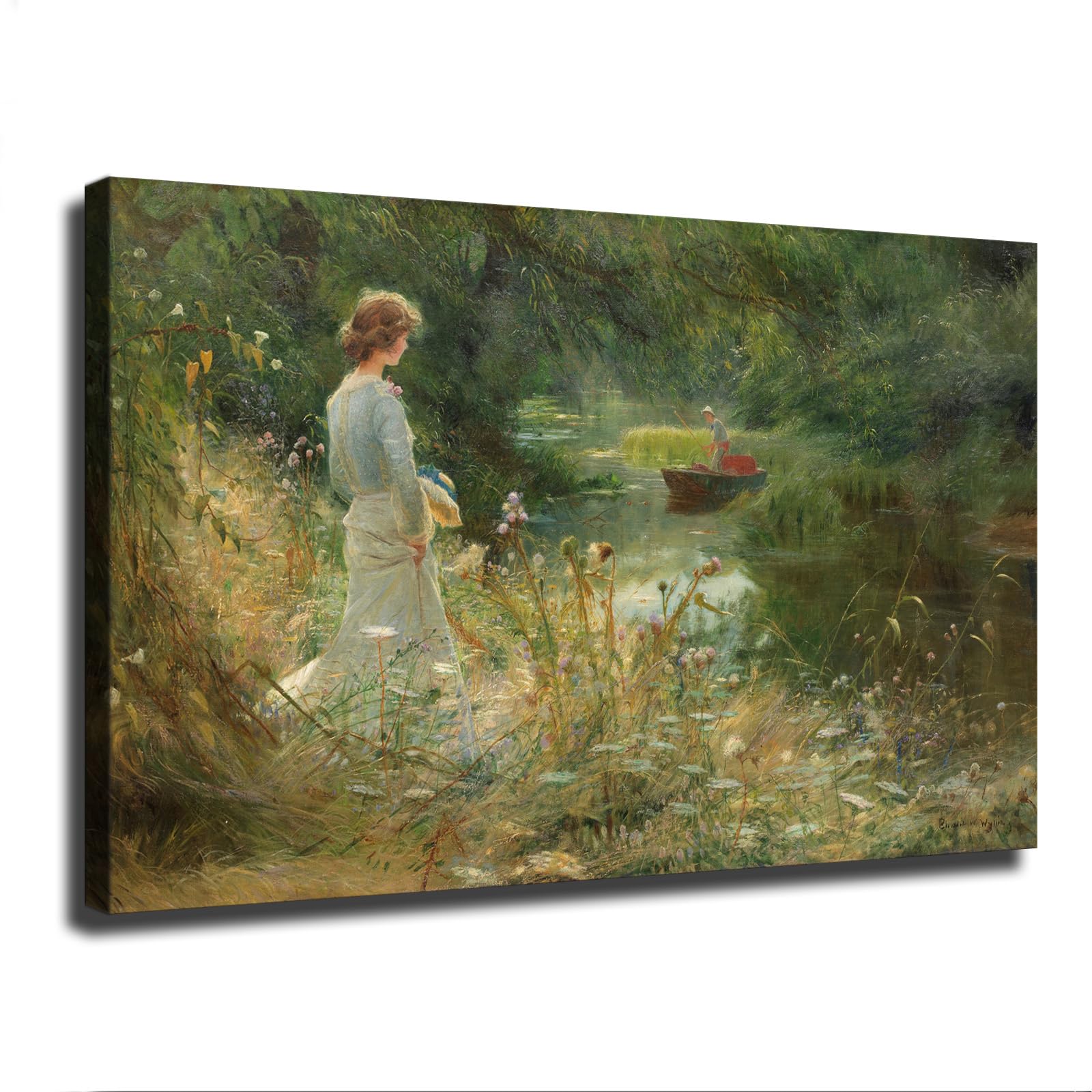 SteBvi Landscape 19th Century European Victorian and British Impressionist Girls Poster Canvas Wall Art Picture Print Hanging Photo Gift Idea Living Room Home Mural Decoration (Unframed,12×18inch)