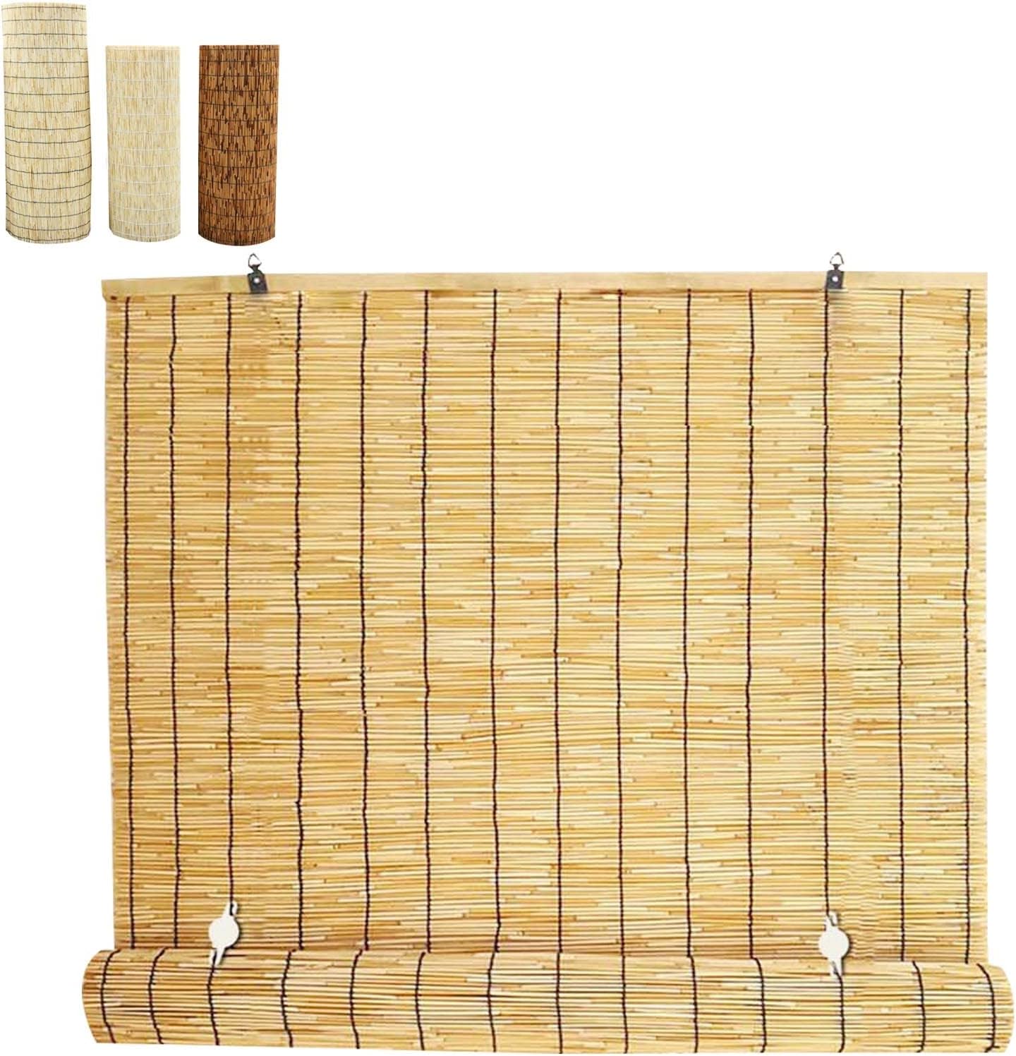 Reed Curtain Patio Roll Up Bamboo Shades Cordless Bamboo