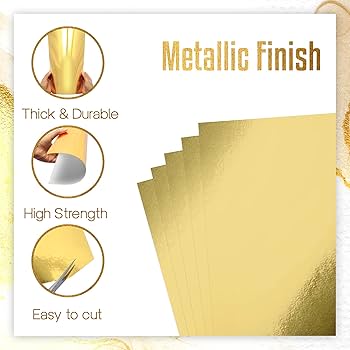 Amazon.com : Metallic Gold Cardstock Paper, 60pcs of 8.5”x11