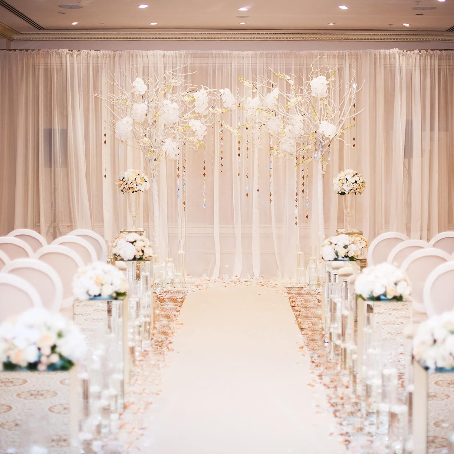 Shappy White Carpet Runner Rug for Party 55gsm Thickness with Carpet Tape Hallway Rug for Graduate Wedding Party Dance Floor Outdoor Accessories(2.6 x 30 Feet)
