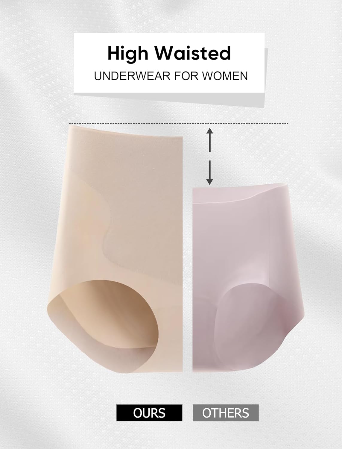 High Waisted Slightly Tummy Control Underwear for Women Plus Size Full Coverage Brief Soft Seamless Panties 4P