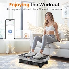 AXV Vibration Plate Fitness Platform Exercise Machine Vibrating Shaking Full Body Shaker Workout Vibrate Stand Shake Board Sport Gym for Weight Loss Fat Burner for Women Men